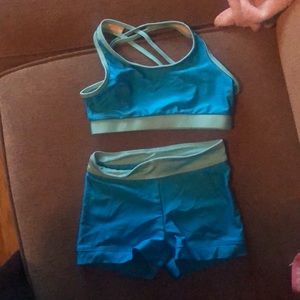 Girls size child medium 2 piece dance leotard